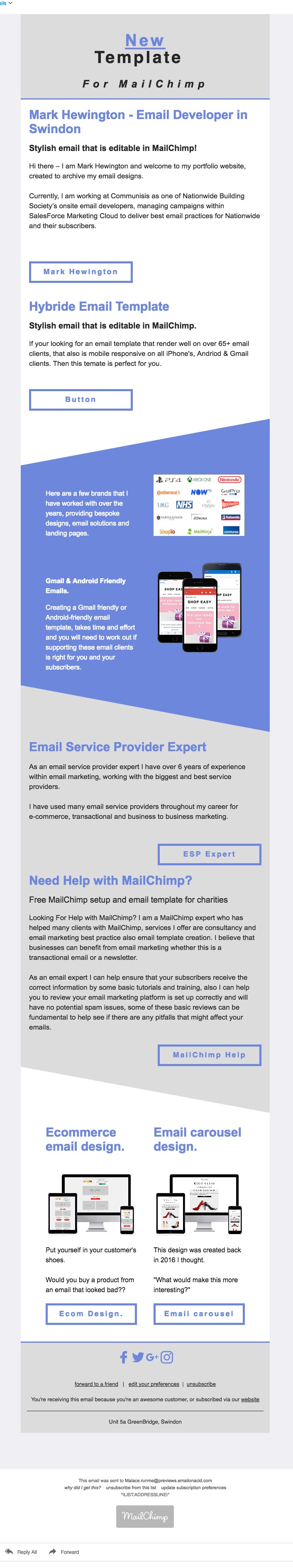 Editable MailChimp Email Template for AOL web clients 