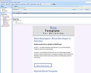 Editable MailChimp Email Template for  Outlook 2007 Windows 7 