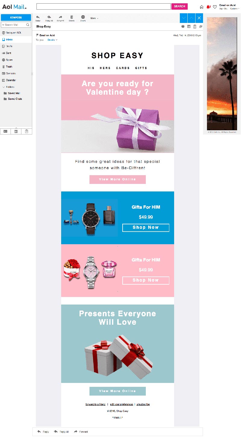 Gmail & Android Friendly Email template for AOL web clients 