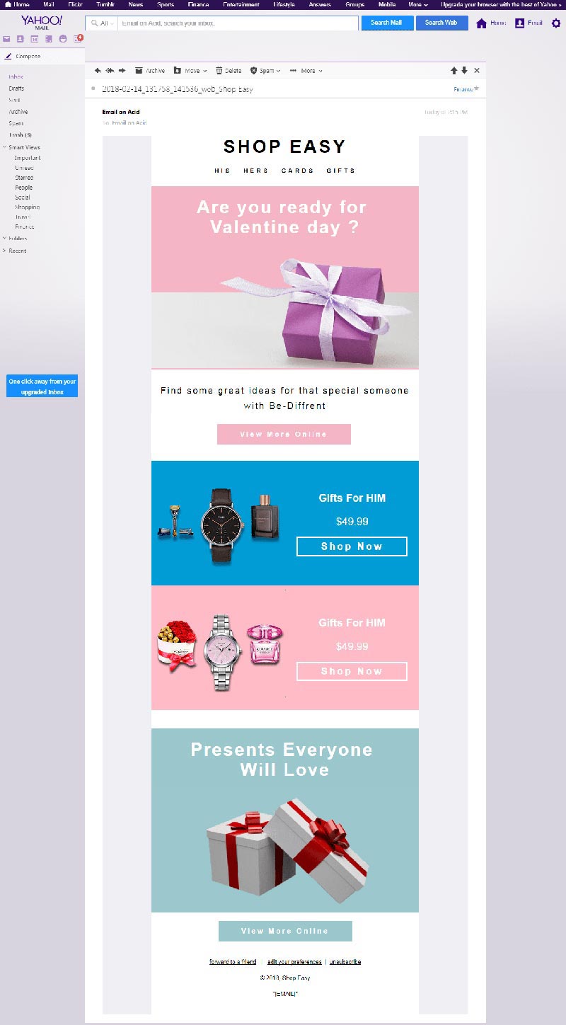 Gmail & Android Friendly Email template design for Yahoo email clients