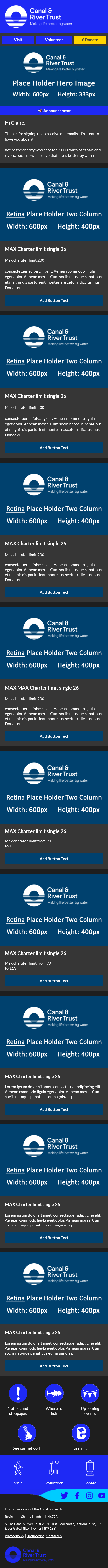 Canal River Trust Email Template Mobile Dark Mode