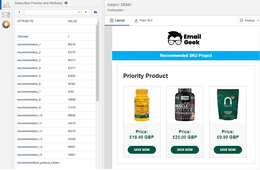 SKU Product Feed Project In AMP Script