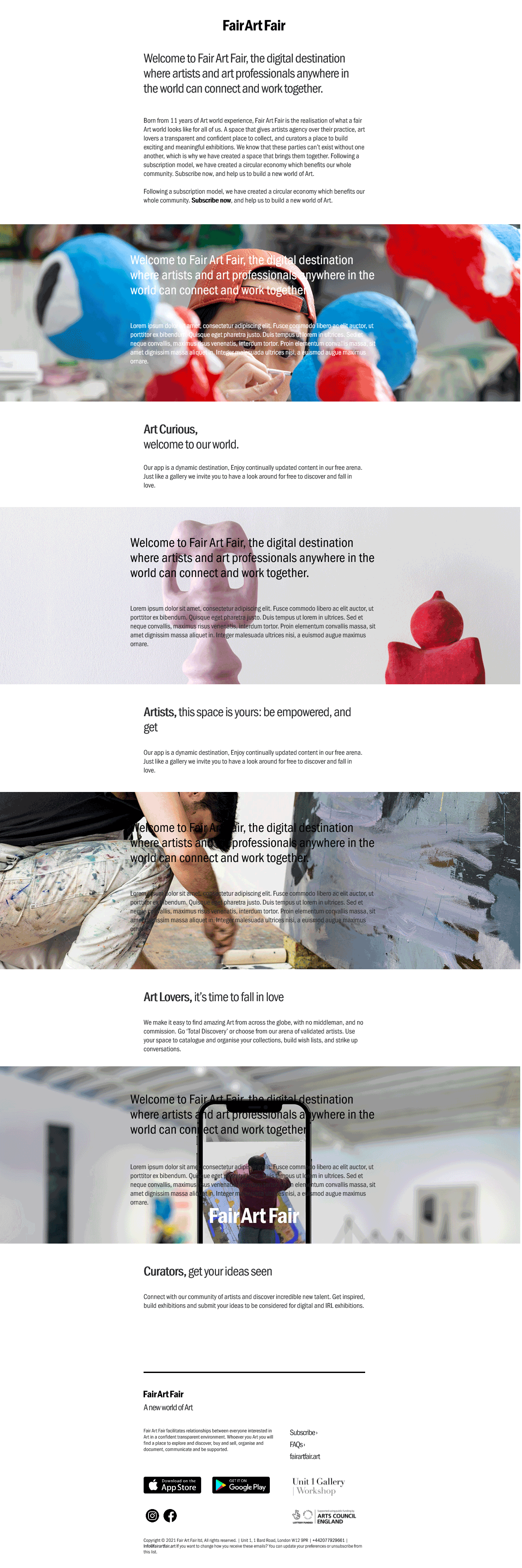 Email Templates Created For Fair Art Fair Marketing Arts desktop design
