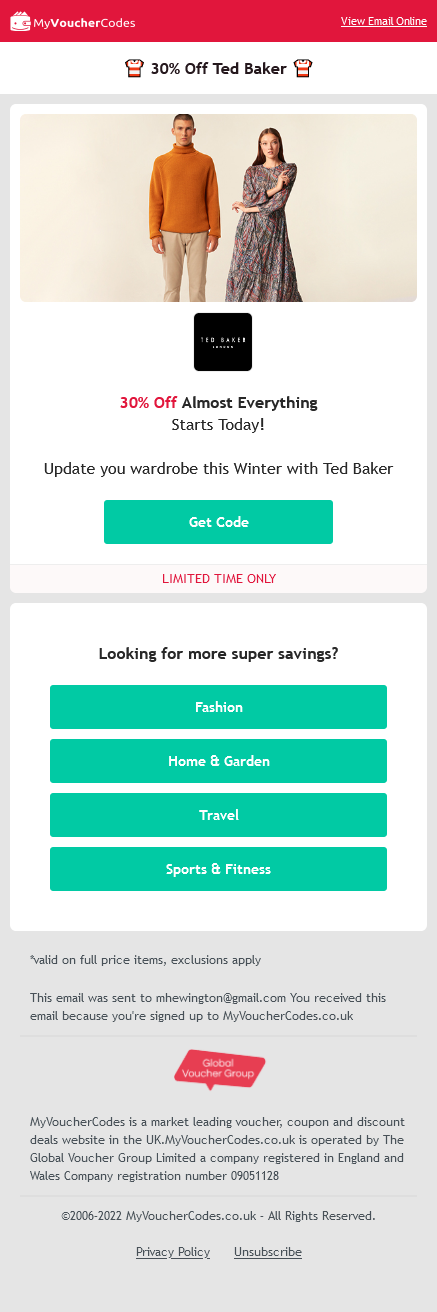 Email Templates Created For My Voucher CodesMarketing Voucher mobile design