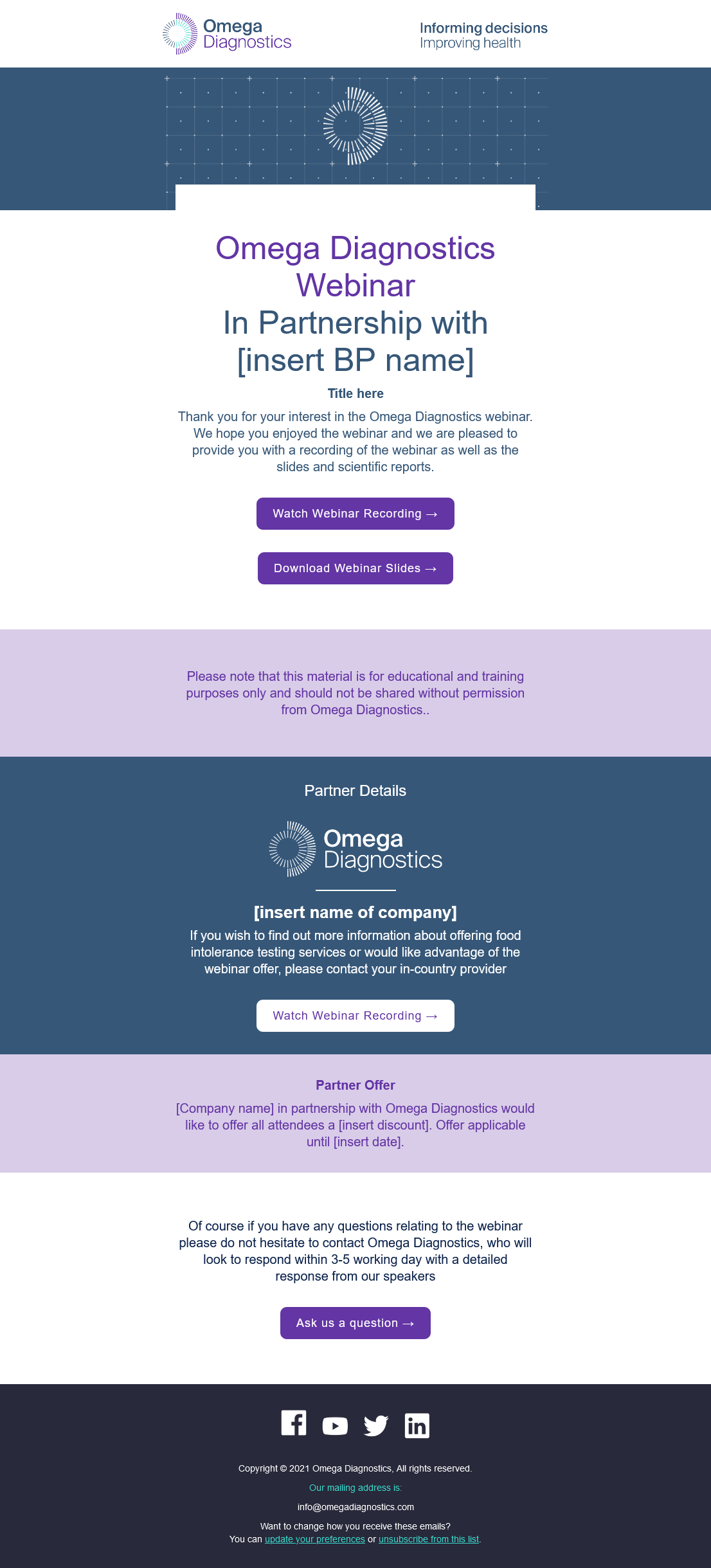 Email Templates Created For Omega Diagnostics Marketing Health desktop design