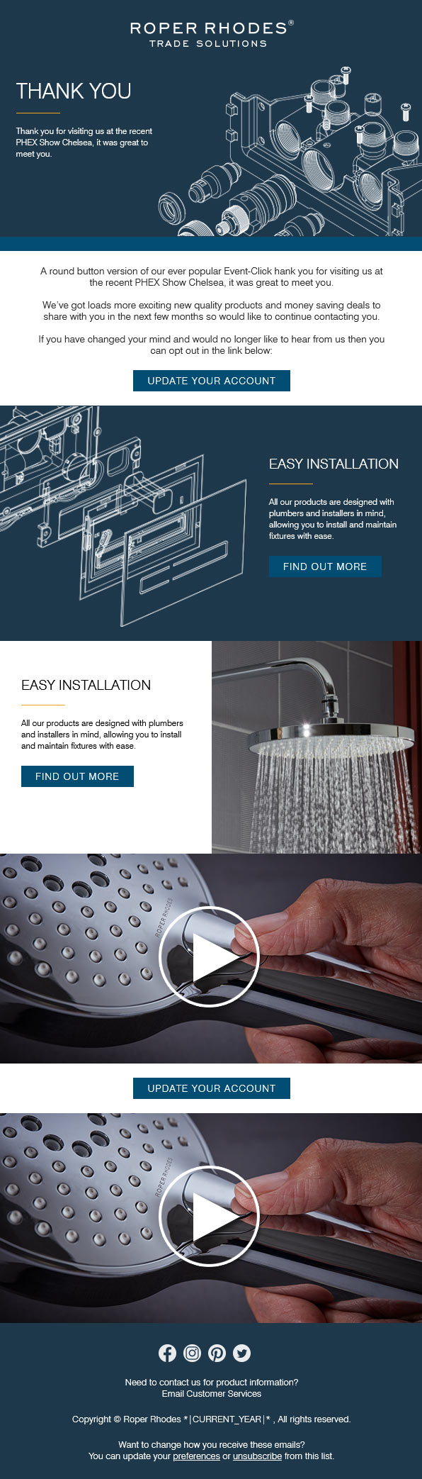 Email Templates Created For Roper Rhodes Marketing Bath rooms desktop design